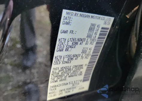 2016 Nissan Titan Xd из США, поврежденный, VIN 1N6BA1F20GN513778